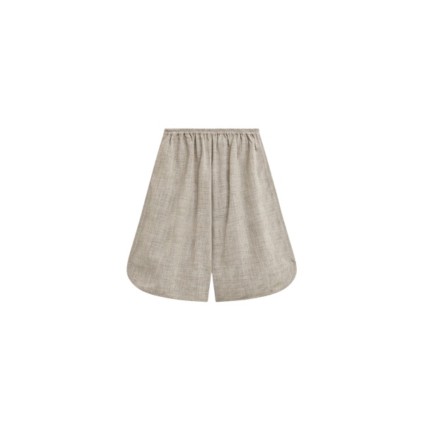 The Frankie Shop Nelis Suiting Bermuda Shorts - Beige Melange - Oversized Minimalist Shorts in Beige - Shop at Luxury Shoes 