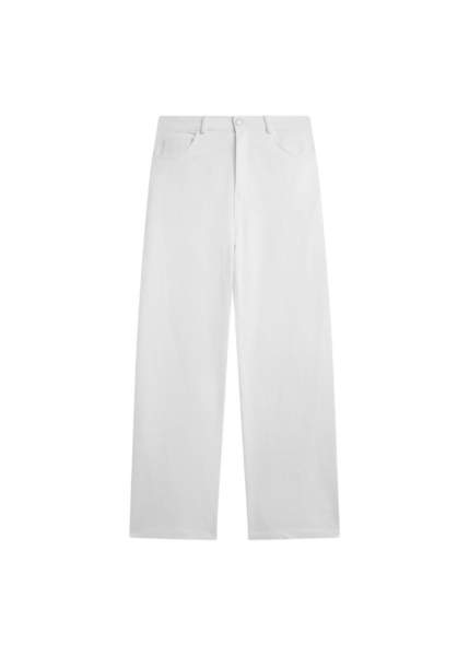 The Frankie Shop Nelton Barrel Leg Jeans - White - Oversized Minimalist Pants in White - Shop at Luxury Shoes 