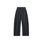 The Frankie Shop Nesna Barrel Leg Jeans - Black - Oversized Minimalist Pants in Black - Shop at Luxury Shoes 