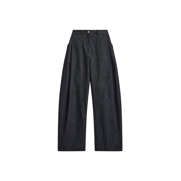The Frankie Shop Nesna Barrel Leg Jeans - Black - Oversized Minimalist Pants in Black - Shop at Luxury Shoes 