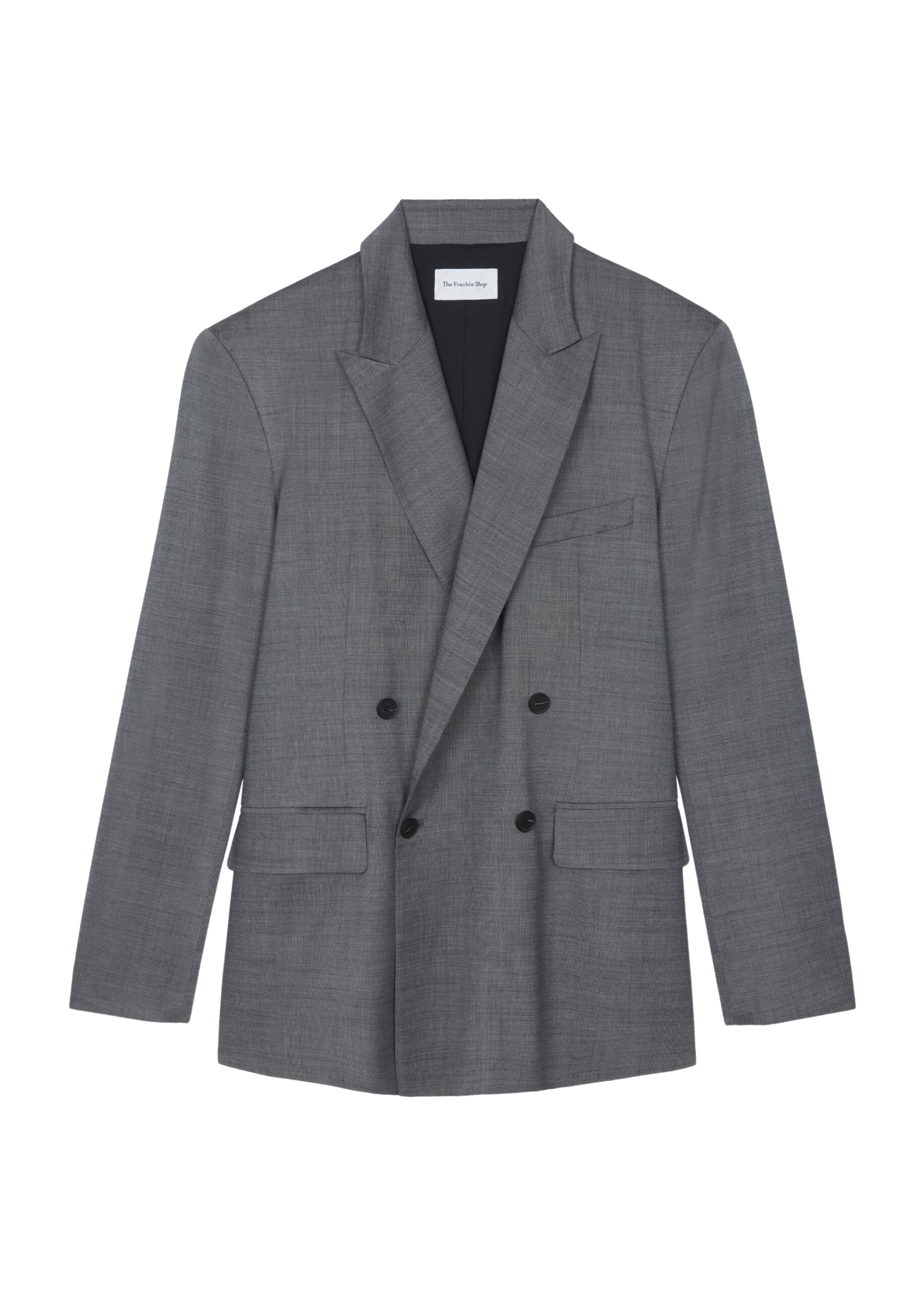 The Frankie Shop Newark Double Breasted Blazer – Grey Melange