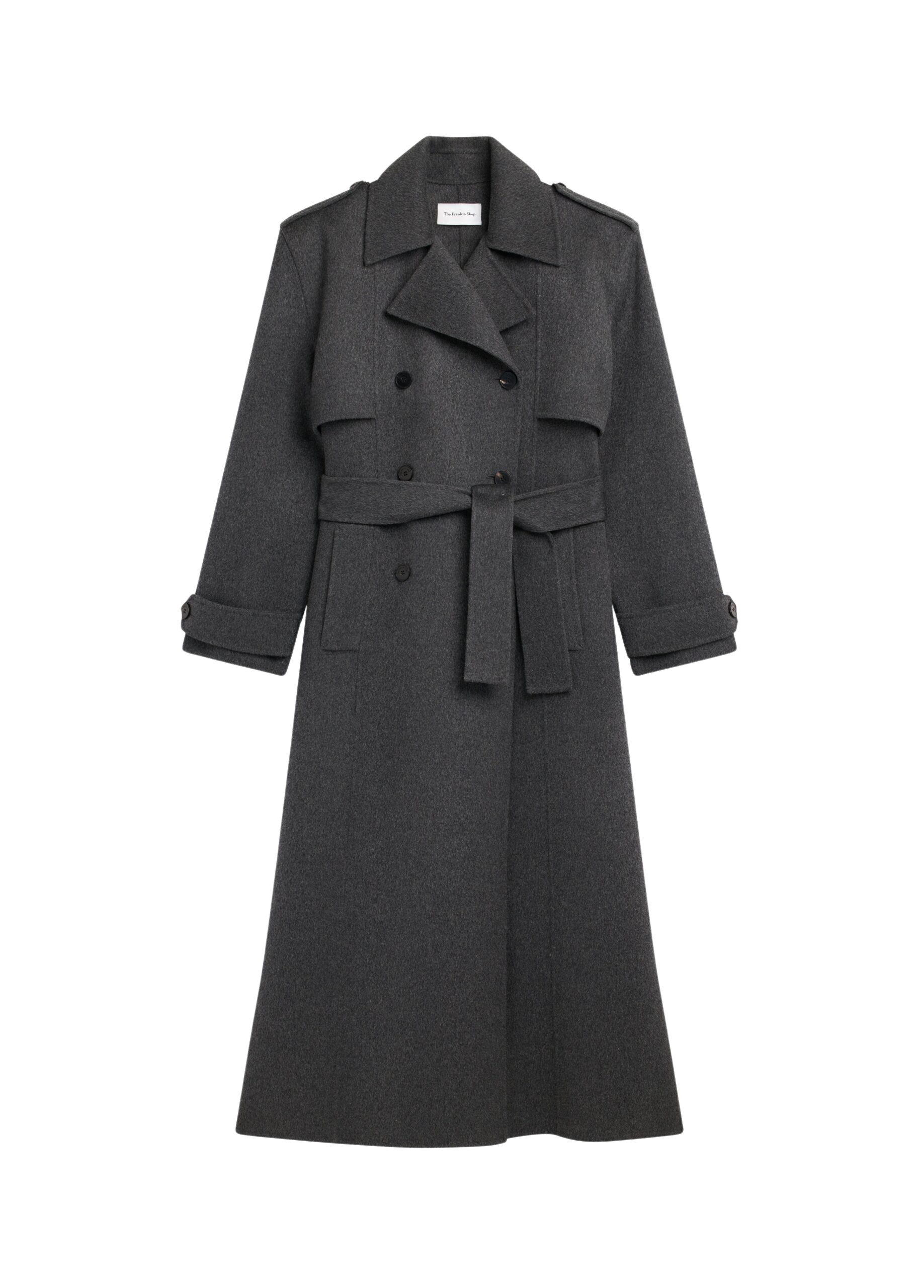 The Frankie Shop Nikola Padded Trench Coat – Dark Grey Melange