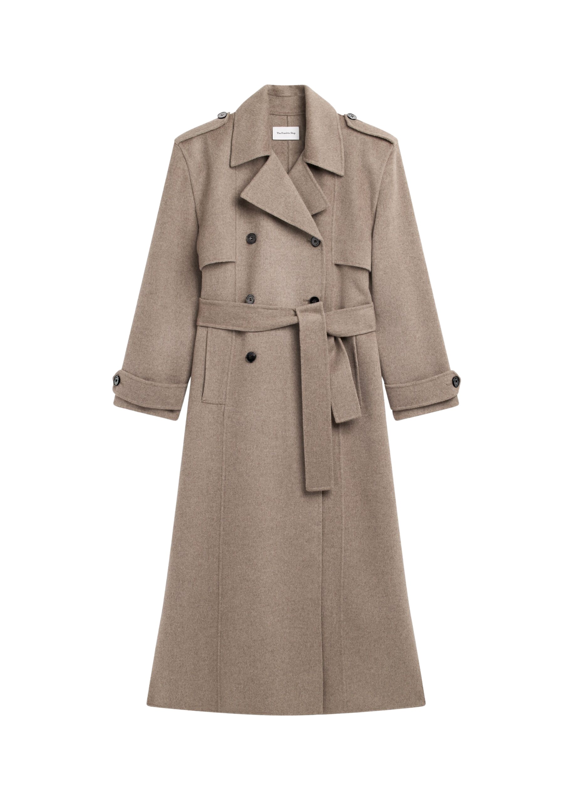 The Frankie Shop Nikola Padded Trench Coat – Taupe Melange