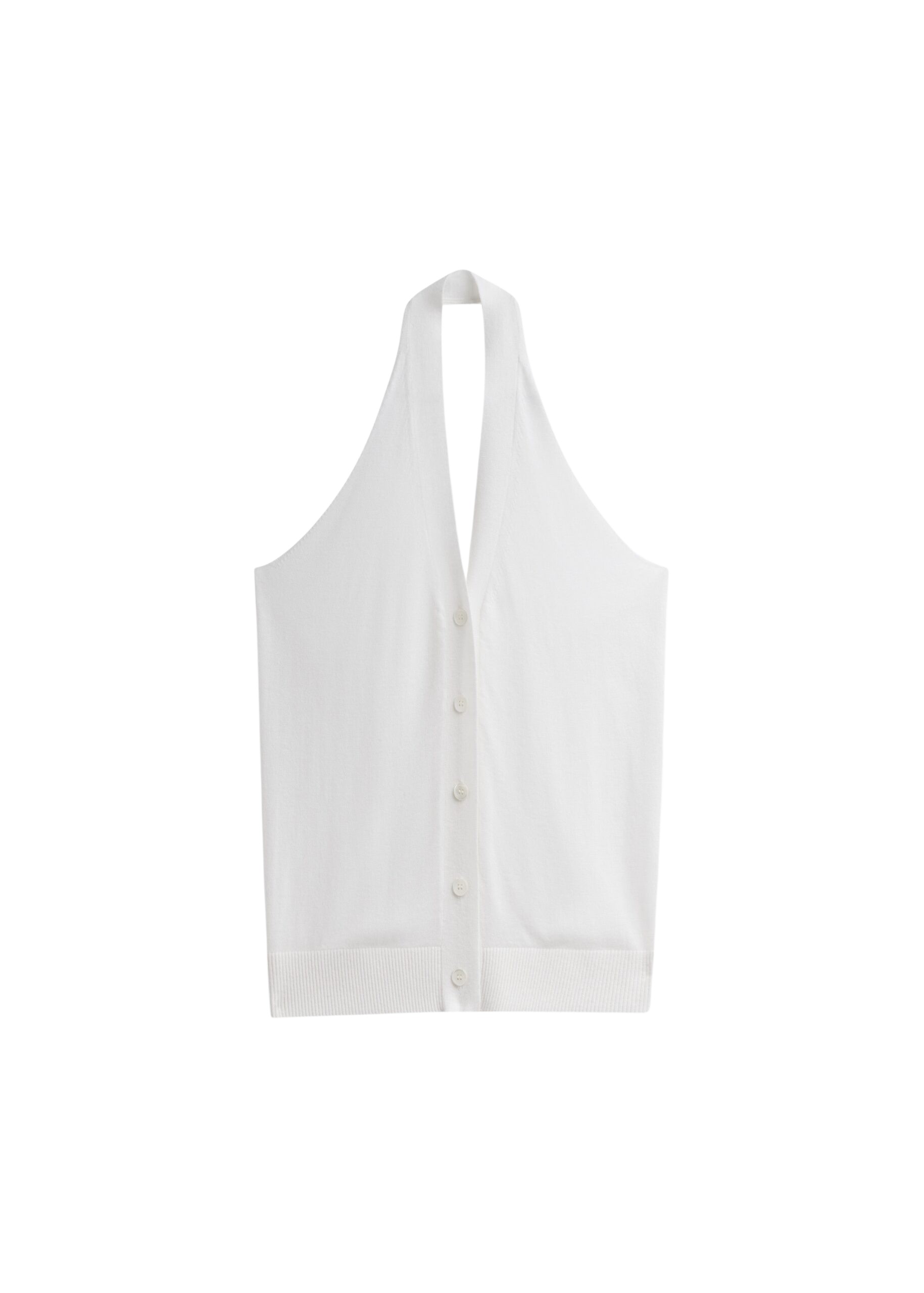 The Frankie Shop Nimi Knit Halter Top - White - Oversized Minimalist Tops in White - Shop at Luxury Shoes 