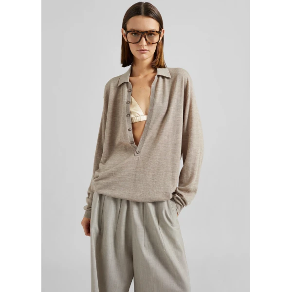 The Frankie Shop Nina Silk Bralette - Champagne - Oversized Minimalist Tops in Neutrals - Shop at Luxury Shoes 