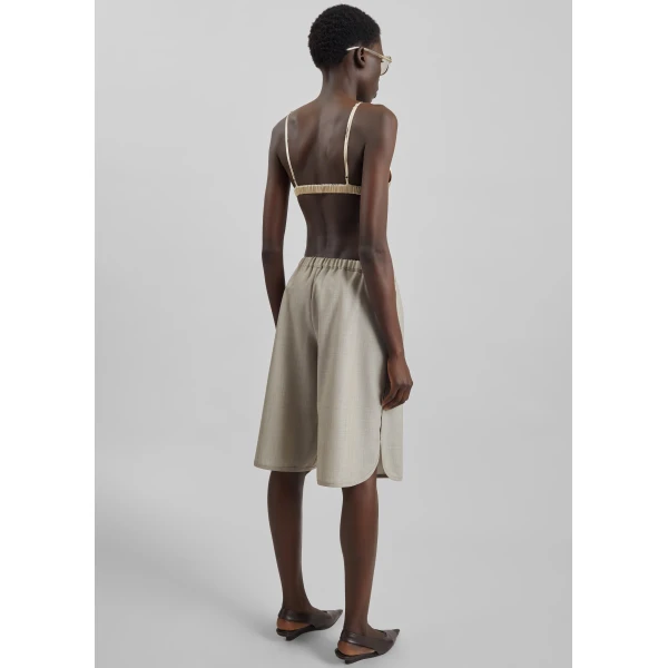 The Frankie Shop Nina Silk Bralette - Champagne - Oversized Minimalist Tops in Neutrals - Shop at Luxury Shoes 