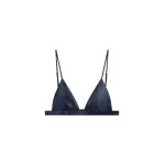 The Frankie Shop Nina Silk Bralette - Navy - Oversized Minimalist Tops in Blue - Shop at Luxury Shoes 