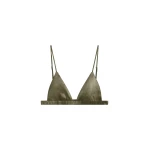 The Frankie Shop Nina Silk Bralette - Olive - Oversized Minimalist Tops in Green - Shop at Luxury Shoes 