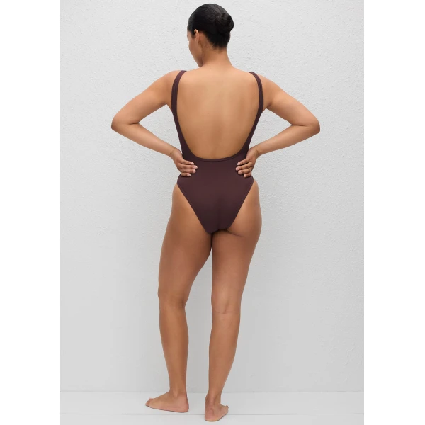 The Frankie Shop Nineties Maillot - Aubergine Crinkle - Oversized Minimalist Bikini in Purple - Shop at Luxury Shoes 