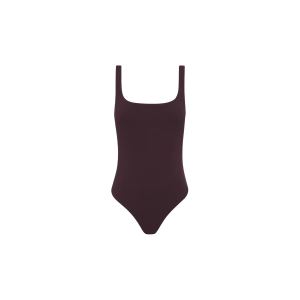 The Frankie Shop Nineties Maillot - Aubergine Crinkle - Oversized Minimalist Bikini in Purple - Shop at Luxury Shoes 