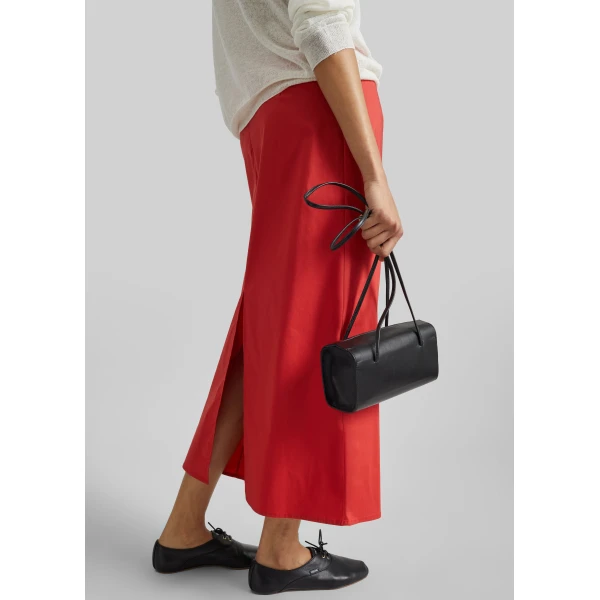 The Frankie Shop Nisa Midi Skirt - Red - Oversized Minimalist Skirts in Red - Shop at Luxury Shoes 