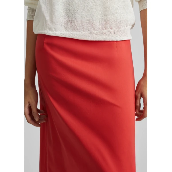 The Frankie Shop Nisa Midi Skirt - Red - Oversized Minimalist Skirts in Red - Shop at Luxury Shoes 
