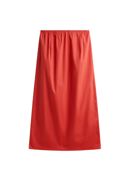 The Frankie Shop Nisa Midi Skirt - Red - Oversized Minimalist Skirts in Red - Shop at Luxury Shoes 