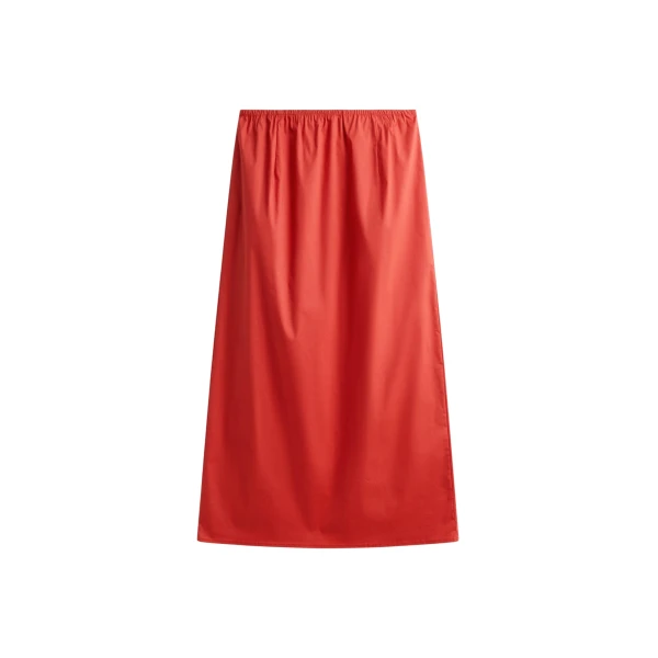 The Frankie Shop Nisa Midi Skirt - Red - Oversized Minimalist Skirts in Red - Shop at Luxury Shoes 