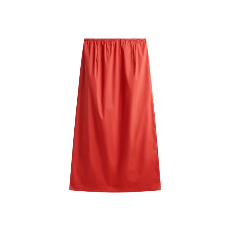 The Frankie Shop Nisa Midi Skirt - Red - Oversized Minimalist Skirts in Red - Shop at Luxury Shoes 