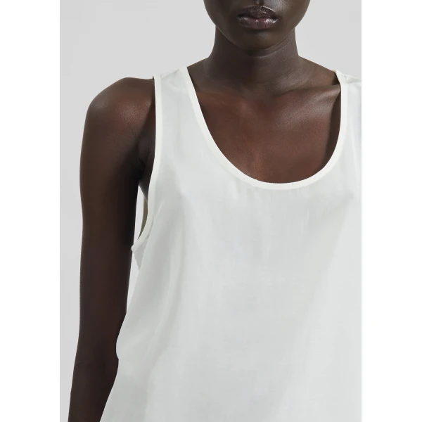 The Frankie Shop Nivee Lustrous Boxy Tank - Ivory - Oversized Minimalist Tops in Ivory - Shop at Luxury Shoes 
