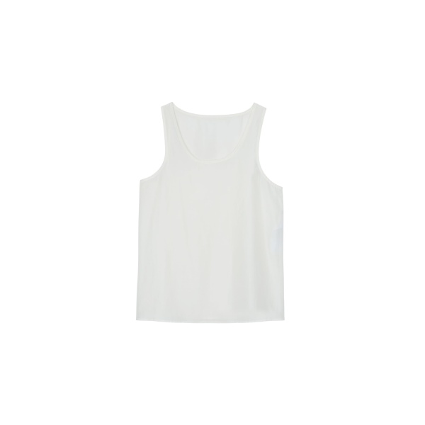 The Frankie Shop Nivee Lustrous Boxy Tank - Ivory - Oversized Minimalist Tops in Ivory - Shop at Luxury Shoes 