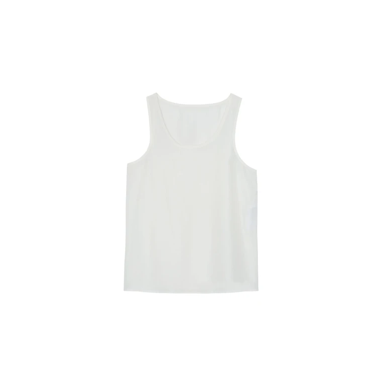 The Frankie Shop Nivee Lustrous Boxy Tank - Ivory - Oversized Minimalist Tops in Ivory - Shop at Luxury Shoes 