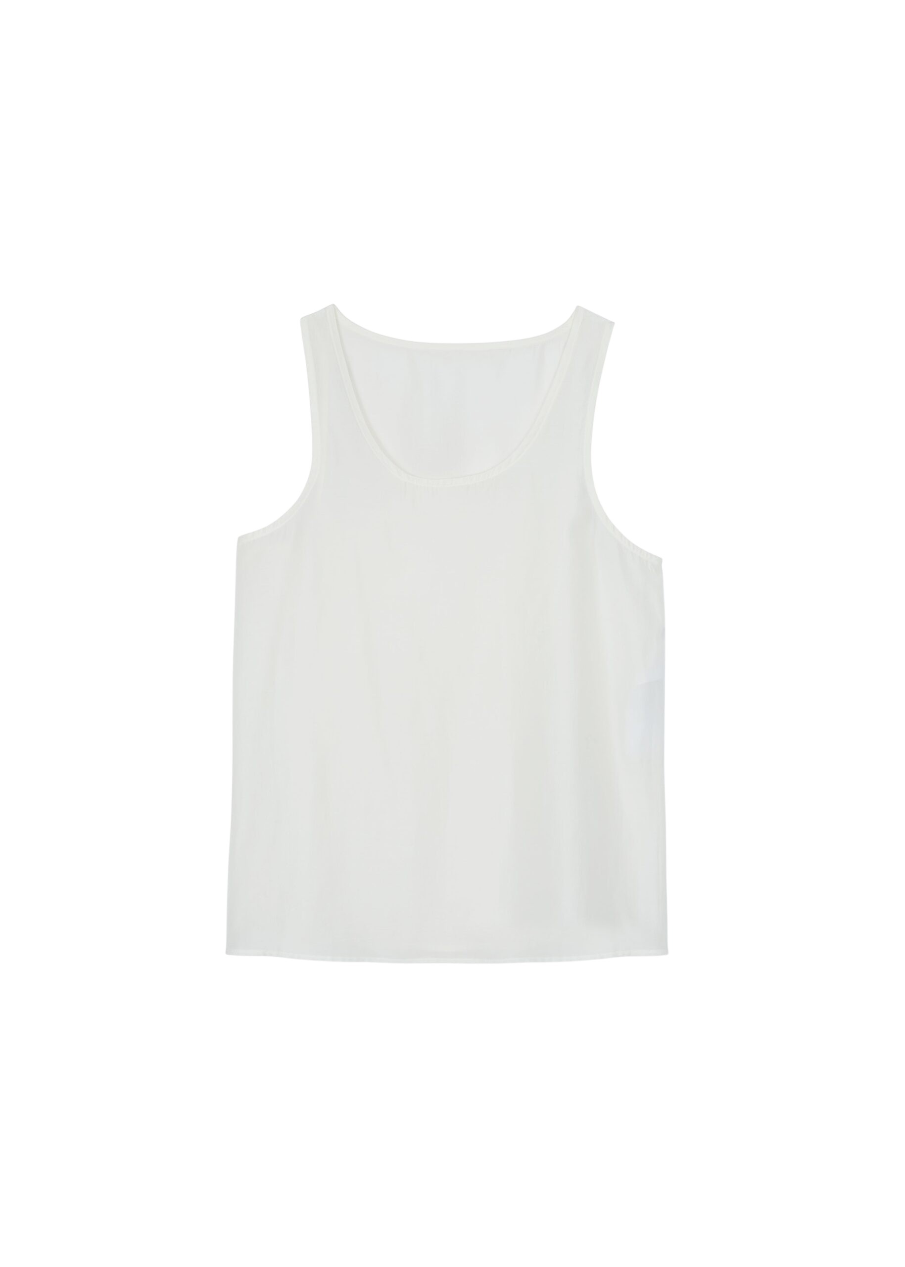 The Frankie Shop Nivee Lustrous Boxy Tank - Ivory - Oversized Minimalist Tops in Ivory - Shop at Luxury Shoes 