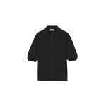 The Frankie Shop Nola Knit Polo Top - Black - Oversized Minimalist Tops in Black - Shop at Luxury Shoes 