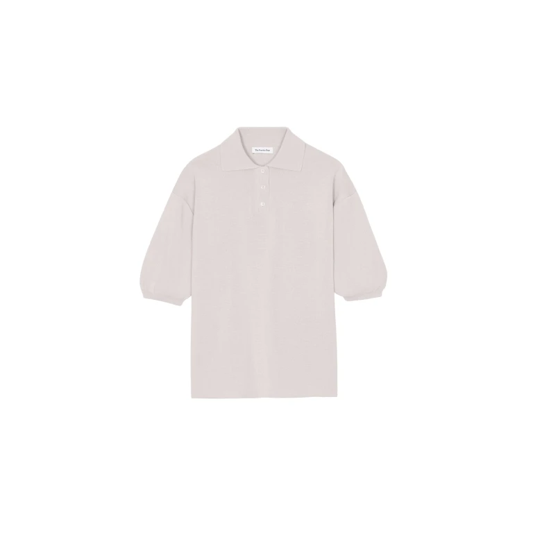 The Frankie Shop Nola Knit Polo Top - Slate Grey - Oversized Minimalist Tops in Grey - Shop at Luxury Shoes 