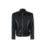 The Frankie Shop Norbury Faux Leather Jacket - Black - Oversized Minimalist Jackets in Black - Shop at Luxury Shoes 