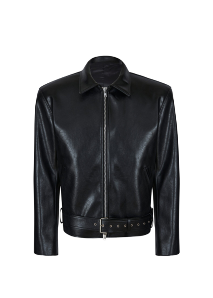 The Frankie Shop Norbury Faux Leather Jacket - Black - Oversized Minimalist Jackets in Black - Shop at Luxury Shoes 