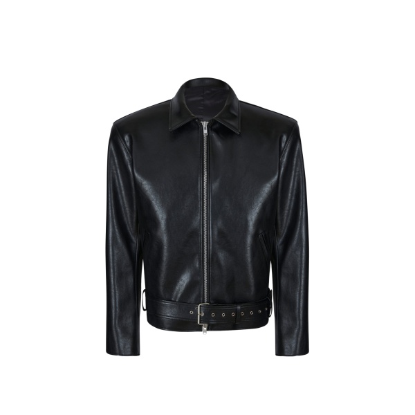 The Frankie Shop Norbury Faux Leather Jacket - Black - Oversized Minimalist Jackets in Black - Shop at Luxury Shoes 