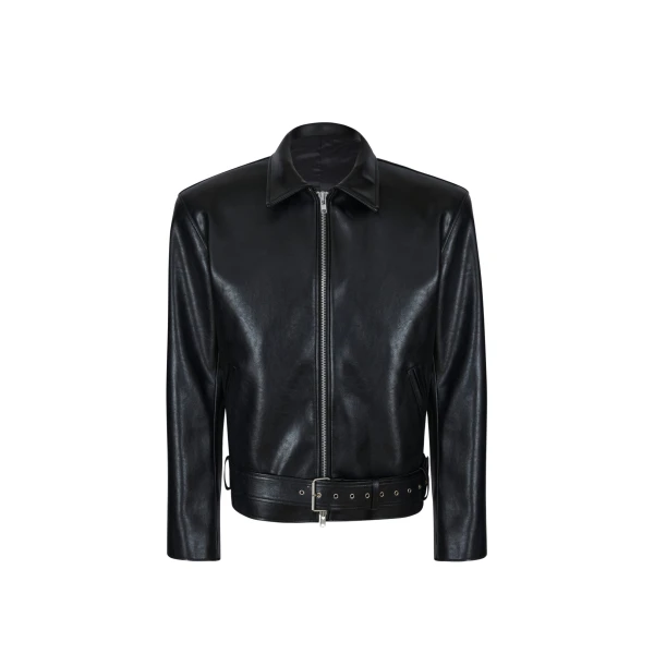 The Frankie Shop Norbury Faux Leather Jacket - Black - Oversized Minimalist Jackets in Black - Shop at Luxury Shoes 