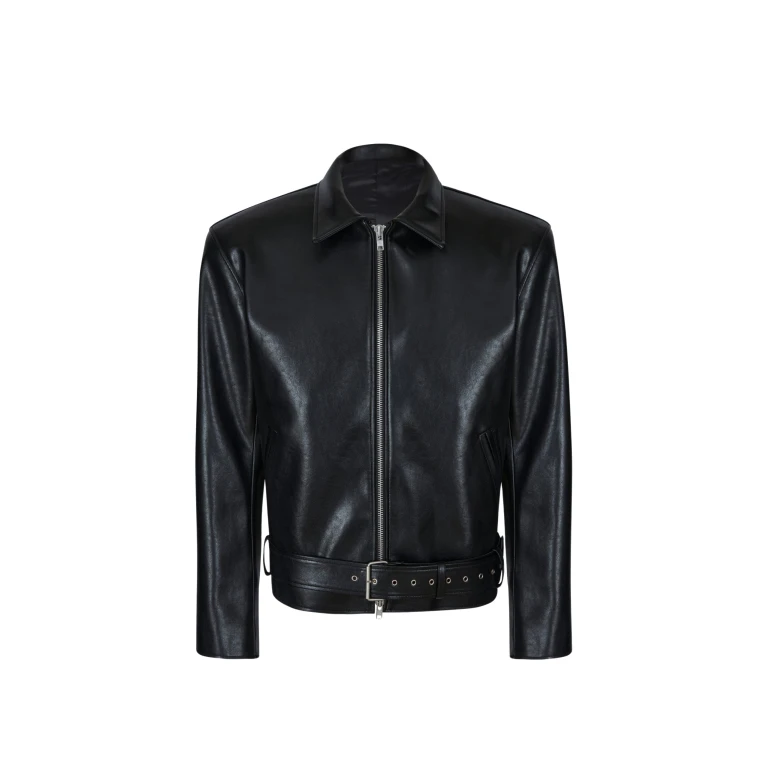 The Frankie Shop Norbury Faux Leather Jacket - Black - Oversized Minimalist Jackets in Black - Shop at Luxury Shoes 