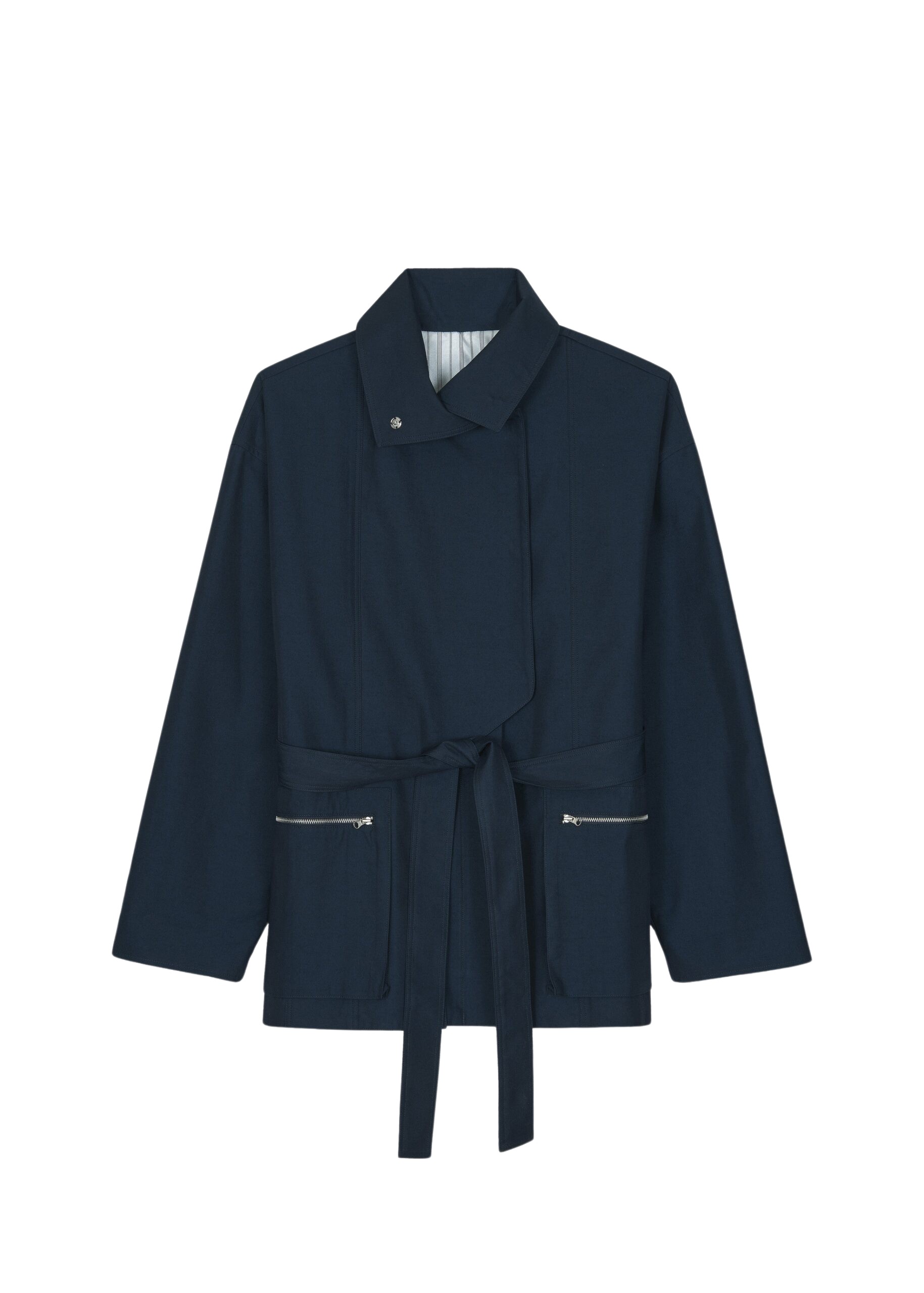 The Frankie Shop Norris Short Trench – Navy