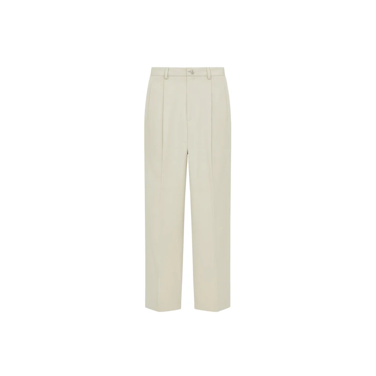 The Frankie Shop Norstrand Cotton Chino Trousers - Light Beige - Oversized Minimalist Pants in Beige - Shop at Luxury Shoes 