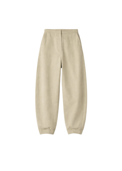 The Frankie Shop Noyon Barrel Leg Pants - Beige - Oversized Minimalist Pants in Beige - Shop at Luxury Shoes 