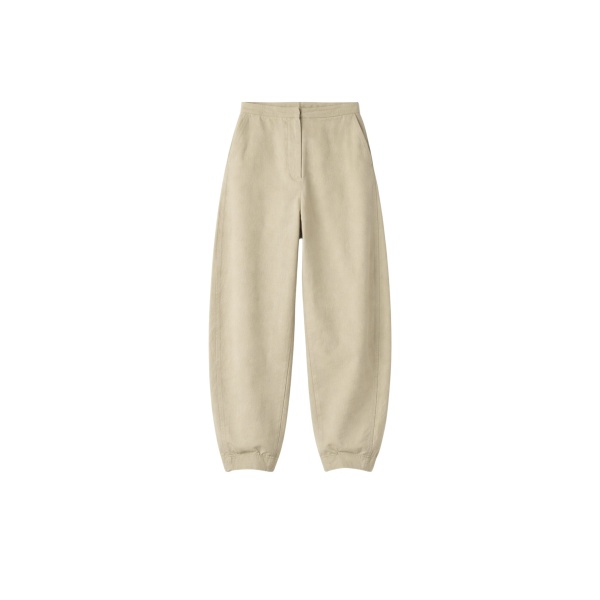 The Frankie Shop Noyon Barrel Leg Pants - Beige - Oversized Minimalist Pants in Beige - Shop at Luxury Shoes 