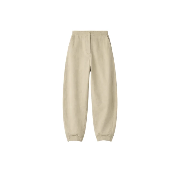 The Frankie Shop Noyon Barrel Leg Pants - Beige - Oversized Minimalist Pants in Beige - Shop at Luxury Shoes 