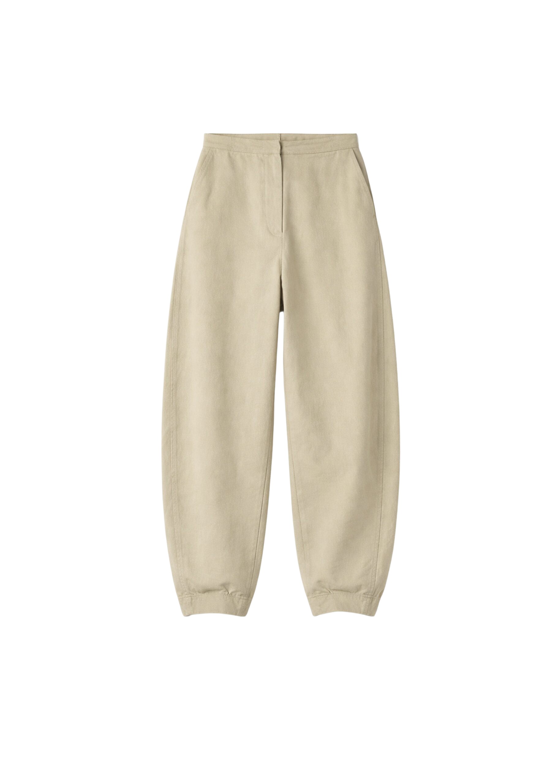 The Frankie Shop Noyon Barrel Leg Pants – Beige