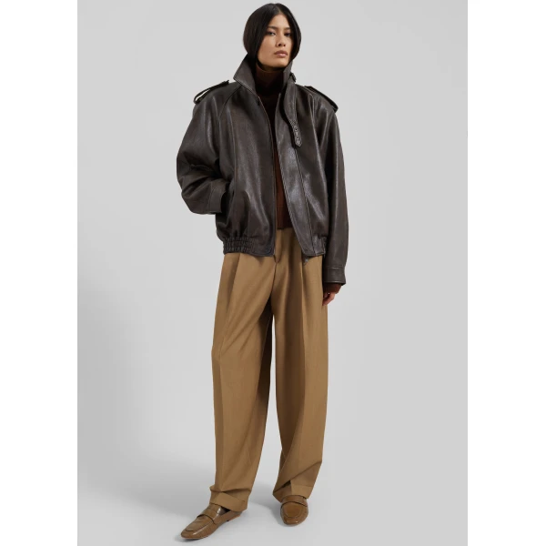 The Frankie Shop Nyland Faux Leather Padded Jacket – Brown, view 5