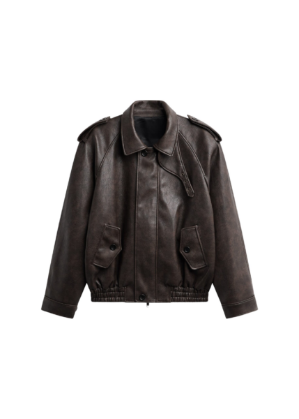 The Frankie Shop Nyland Faux Leather Padded Jacket - Brown - Oversized Minimalist Jackets in Beige - Shop at Luxury Shoes 