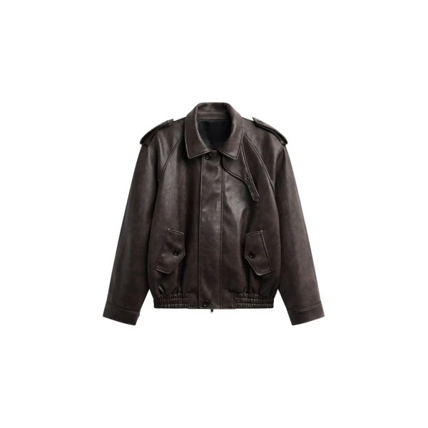 The Frankie Shop Nyland Faux Leather Padded Jacket – Brown