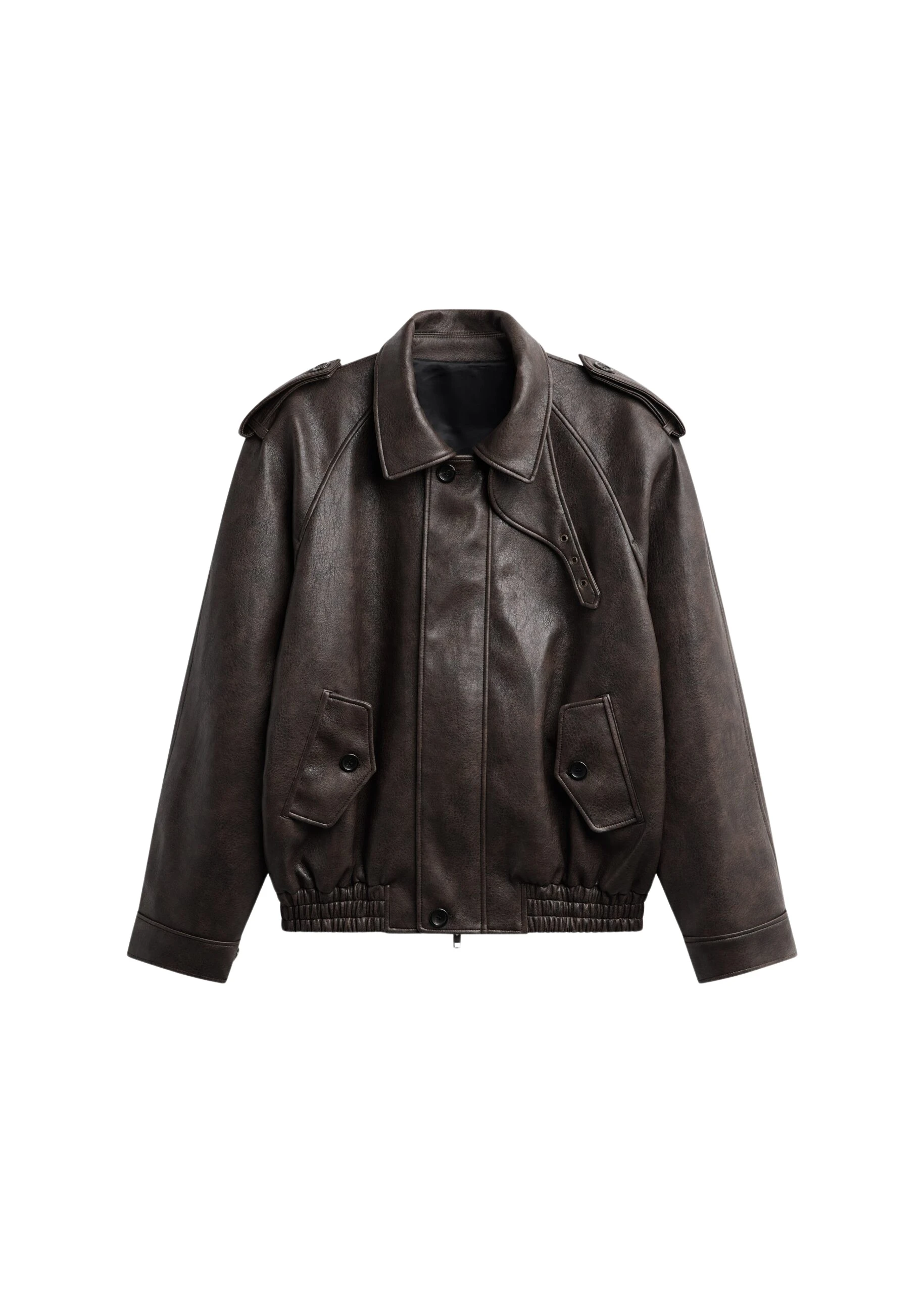 The Frankie Shop Nyland Faux Leather Padded Jacket – Brown
