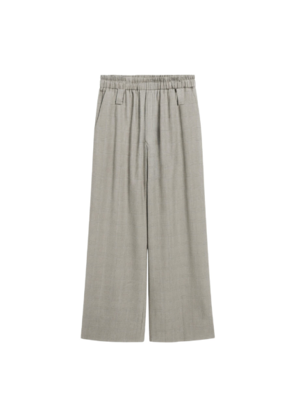 The Frankie Shop Oakdale Track Pants - Beige Glen Plaid - Oversized Minimalist Pants in Multicolour - Shop at Luxury Shoes 