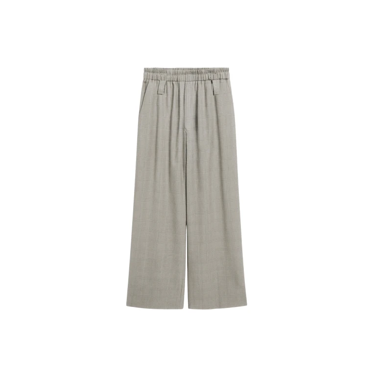 The Frankie Shop Oakdale Track Pants - Beige Glen Plaid - Oversized Minimalist Pants in Multicolour - Shop at Luxury Shoes 
