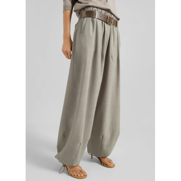 The Frankie Shop Oakdale Track Pants - Beige Melange - Oversized Minimalist Pants in Beige - Shop at Luxury Shoes 