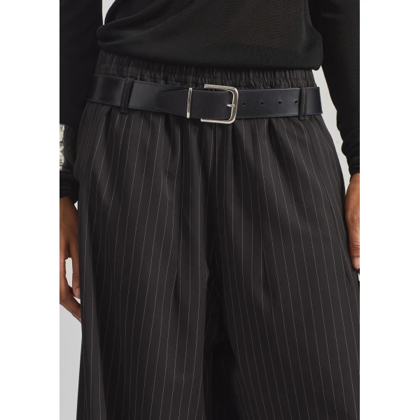 The Frankie Shop Oakdale Track Pants - Black/White Pinstripe - Oversized Minimalist Pants in Multicolour - Shop at Luxury Shoes 