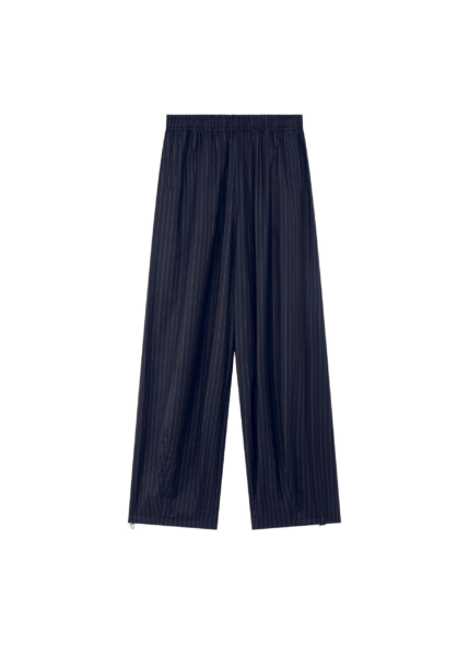 The Frankie Shop Oakdale Track Pants - Navy/White Pinstripe - Oversized Minimalist Pants in Multicolour - Shop at Luxury Shoes 