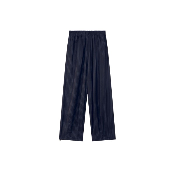 The Frankie Shop Oakdale Track Pants - Navy/White Pinstripe - Oversized Minimalist Pants in Multicolour - Shop at Luxury Shoes 