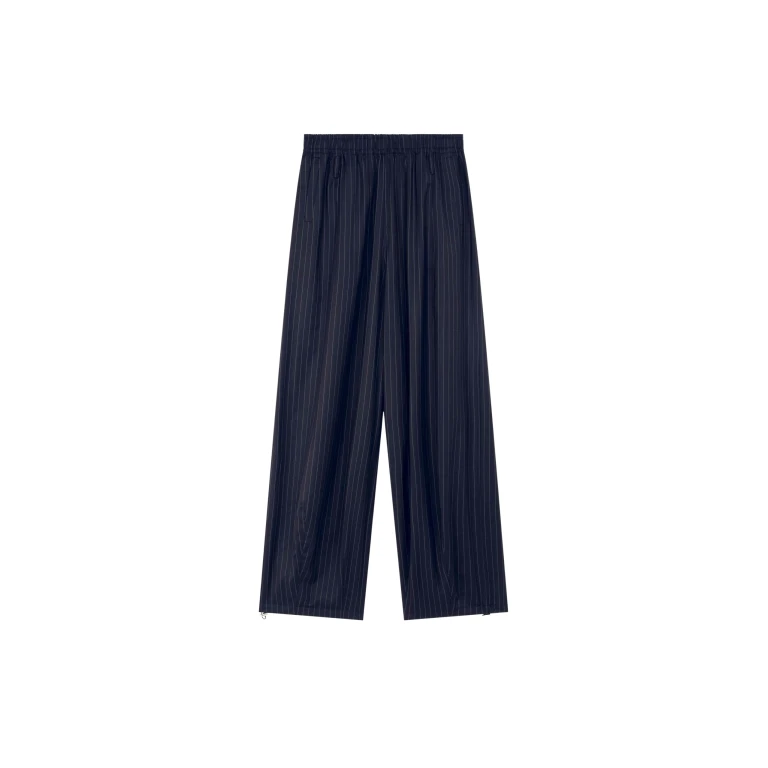 The Frankie Shop Oakdale Track Pants - Navy/White Pinstripe - Oversized Minimalist Pants in Multicolour - Shop at Luxury Shoes 