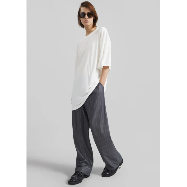 The Frankie Shop Oberon Soft Oversized T-Shirt - White - Oversized Minimalist Tops in White - Shop at Luxury Shoes 