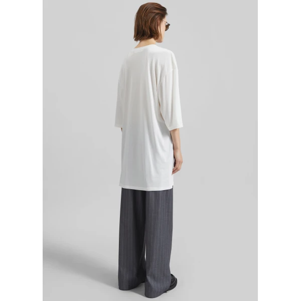 The Frankie Shop Oberon Soft Oversized T-Shirt - White - Oversized Minimalist Tops in White - Shop at Luxury Shoes 