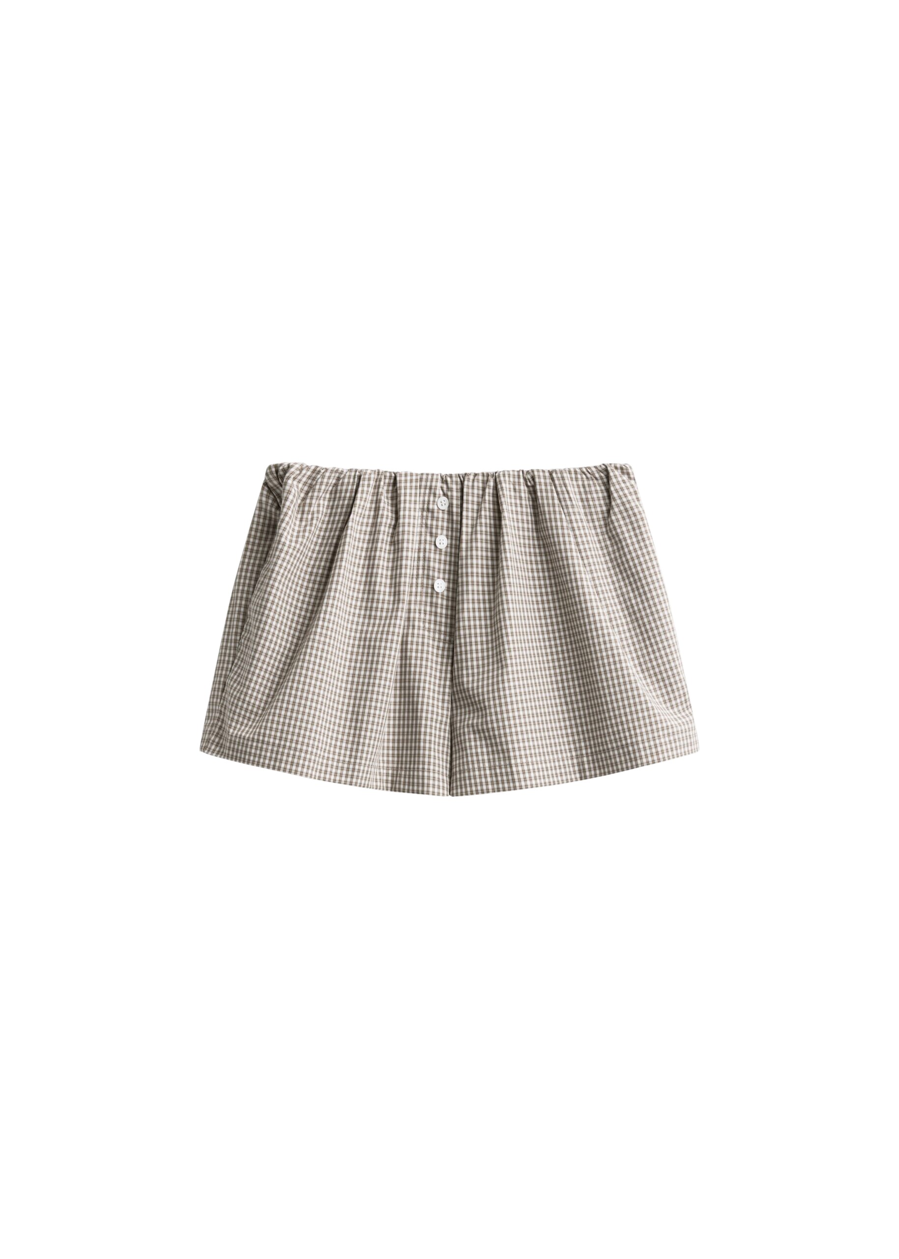 The Frankie Shop Odemira Mini Boxer Shorts – Beige Plaid